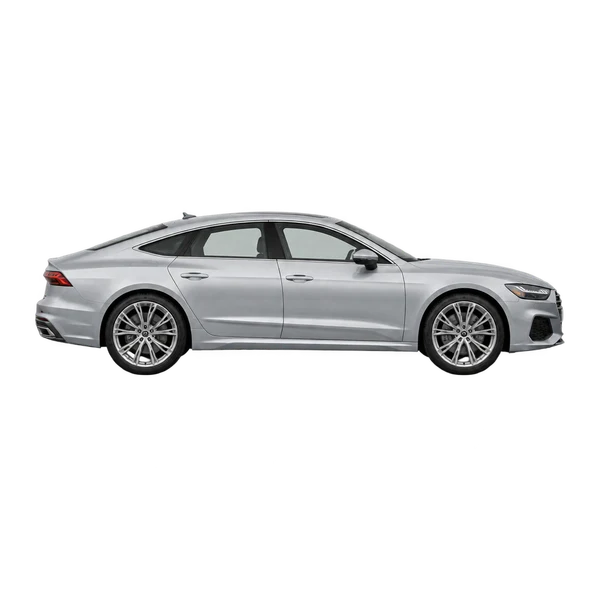 Audi A7 2026 argent, vue profil (tourné vers la droite)