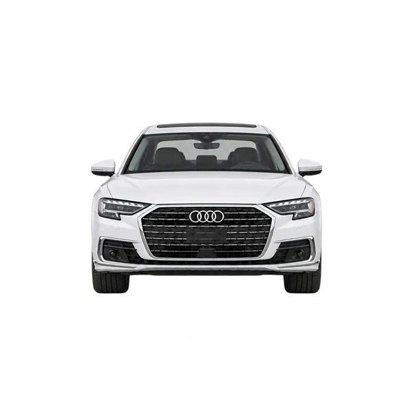 ホワイトの2026 Audi A8 L（正面ビュー）