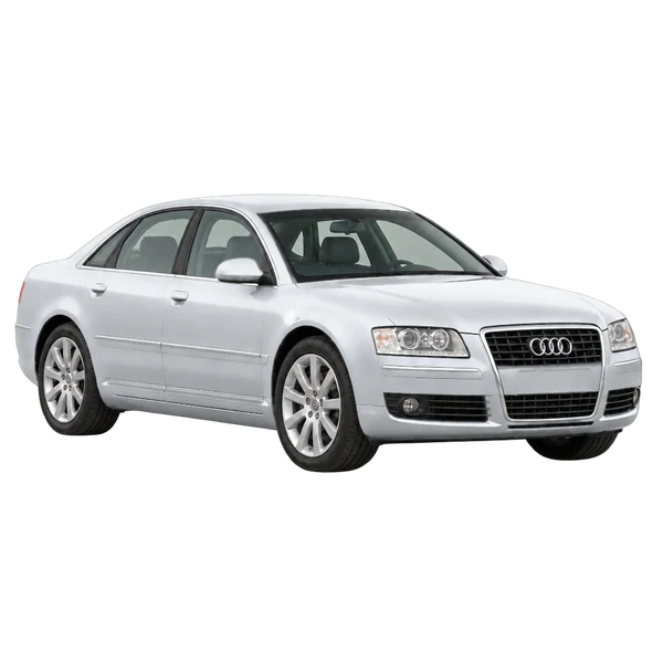 2006 Audi A8 in Silber, Ansicht: Dreiviertelansicht vorne (nach rechts)