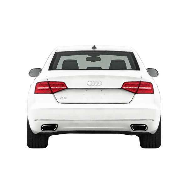Audi A8 2012 branco, vista traseira