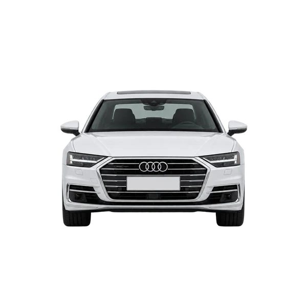 Audi A8 2021 blanc, vue avant