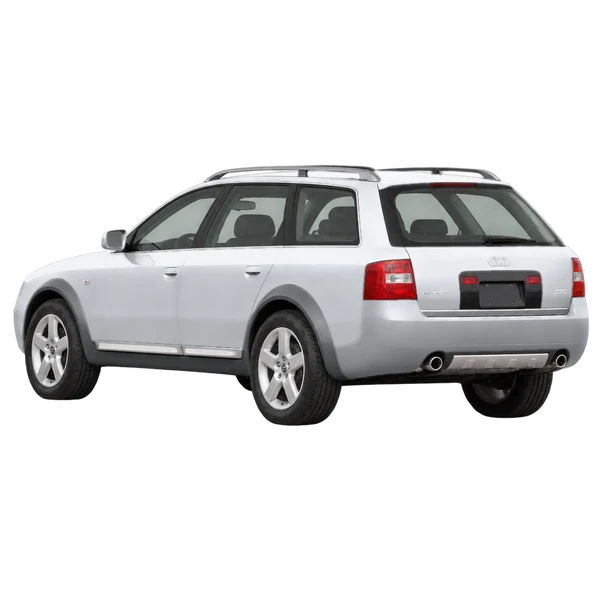 2001 Audi allroad in Silber, Ansicht: Dreiviertelansicht von hinten (nach links gerichtet)