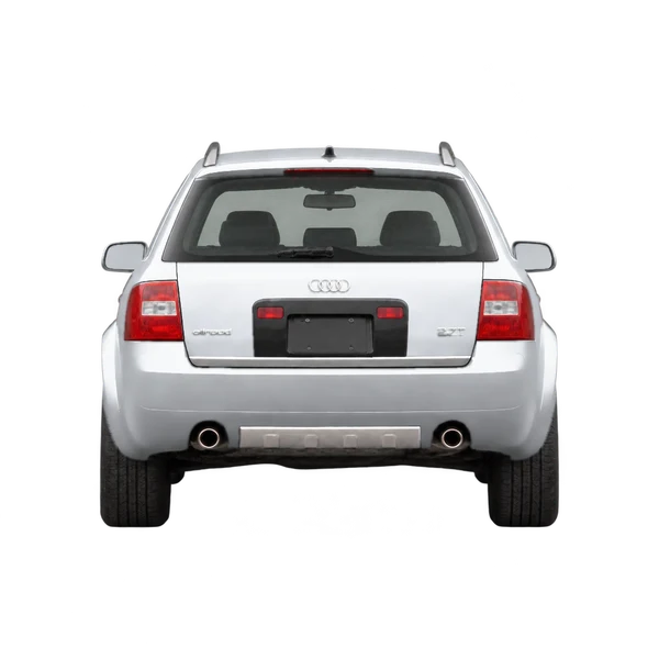 Audi allroad 2002 باللون فضي، منظر من الخلف