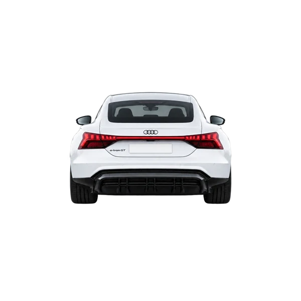 2021 Audi e-tron GT in weiß, Ansicht: Heck