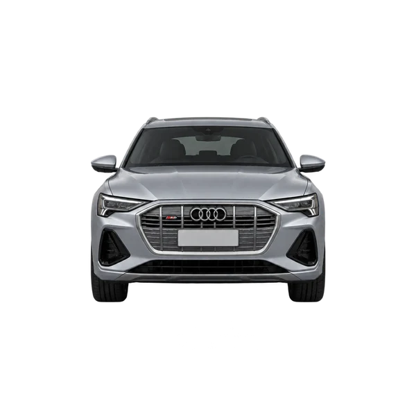 Audi E-Tron S 2022 prata, vista frente