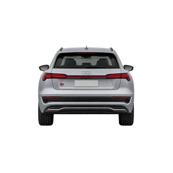 Audi E-Tron S 2022 prata, vista traseira
