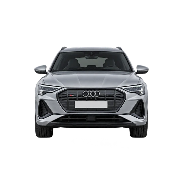 Audi E-Tron S 2023 prata, vista frente
