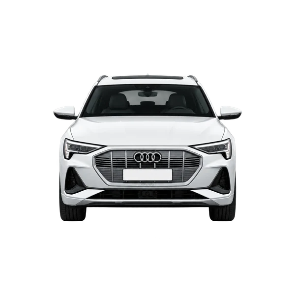 Audi e-tron Sportback 2020 باللون أبيض، منظر أمامي