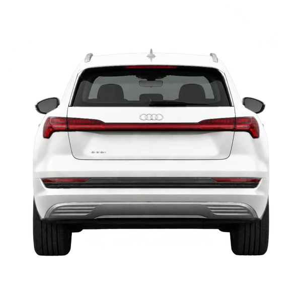 Audi e-tron 2019 branco, vista traseira