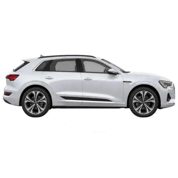 Audi e-tron 2024 prata, vista lateral (voltada para a direita)