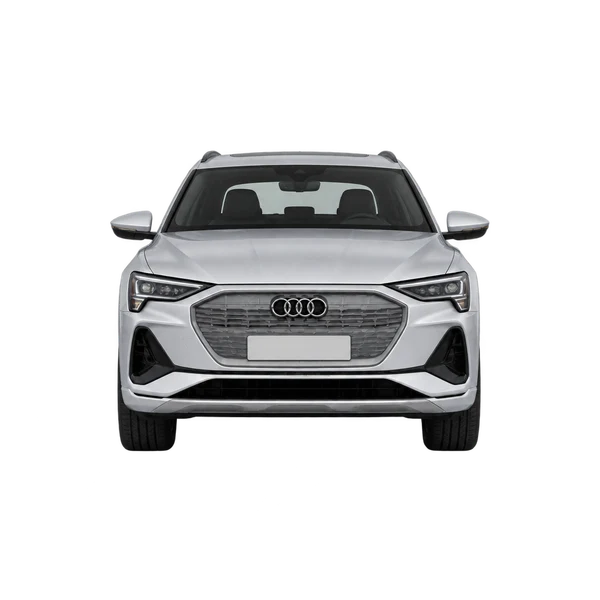 Audi e-tron 2025 prata, vista frente