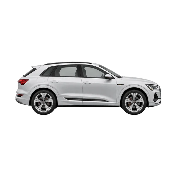 Audi e-tron 2025 prata, vista lateral (voltada para a direita)