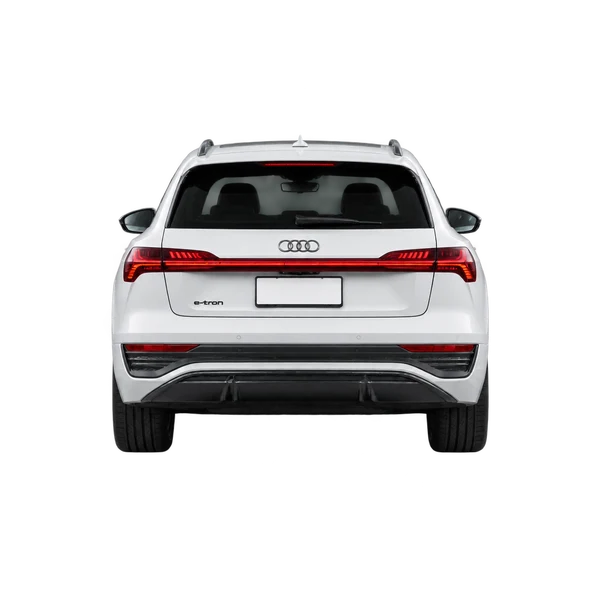 Audi e-tron 2025 branco, vista traseira