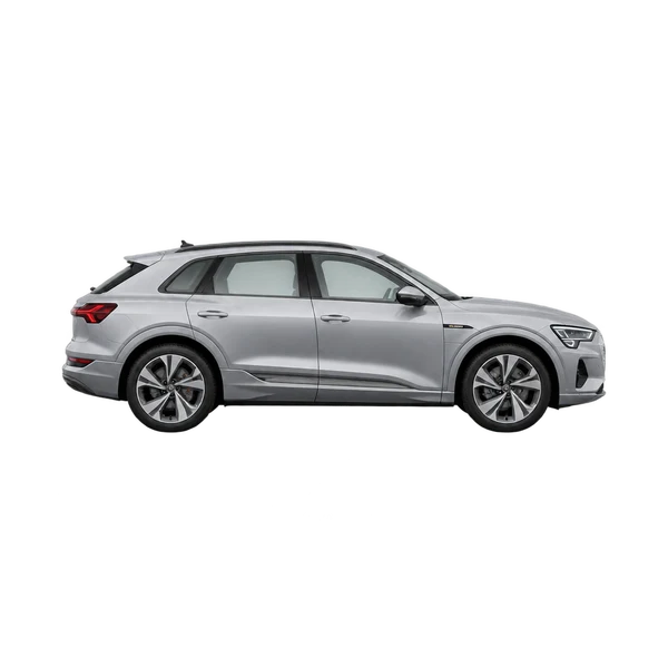 Audi e-tron 2026 prata, vista lateral (voltada para a direita)