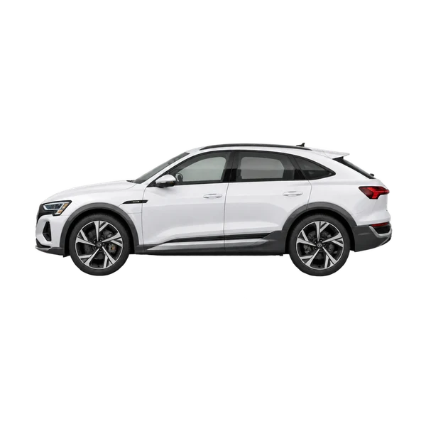 Audi e-tron 2026 branco, vista lateral (voltada para a esquerda)