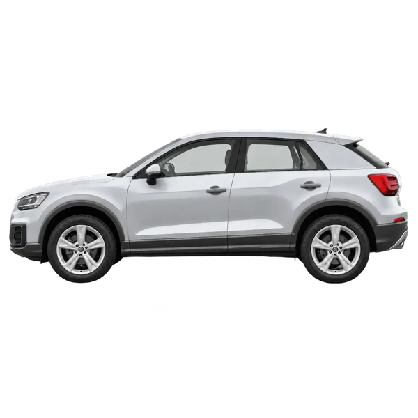 Audi Q2 2019 prata, vista lateral (voltada para a esquerda)