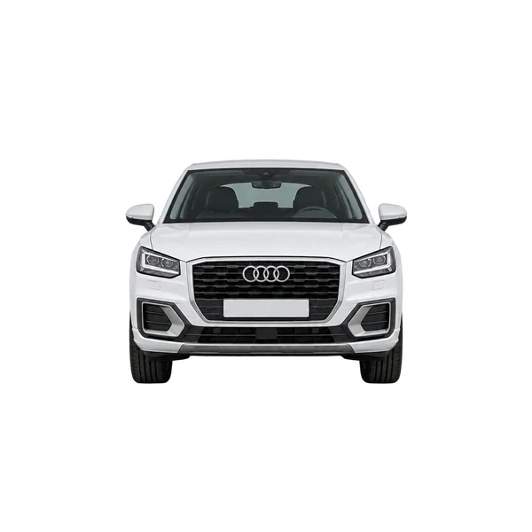Audi Q2 2020 باللون أبيض، منظر أمامي