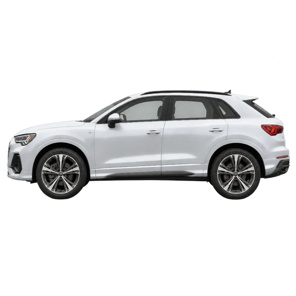 シルバーの2025 Audi Q3 Edition（側面（左向き）ビュー）