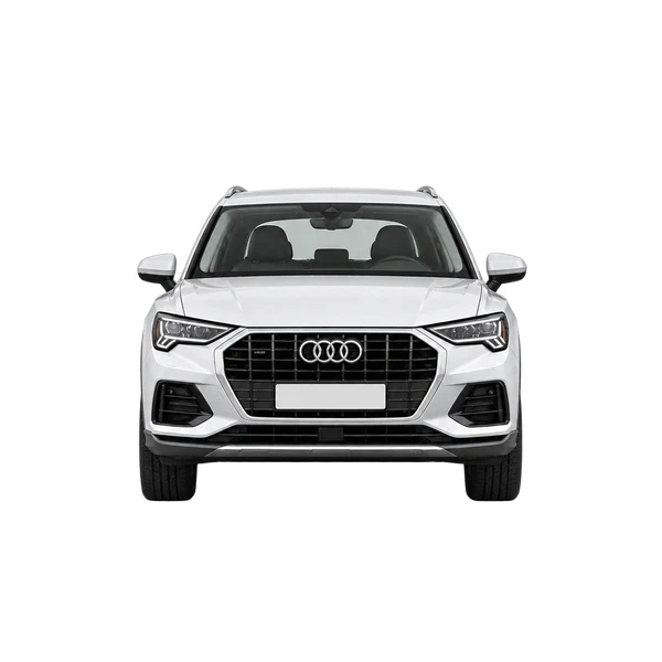 Audi Q3 2021 باللون أبيض، منظر أمامي