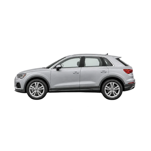 2025 Audi Q3 in Silber, Ansicht: Seite (nach links gerichtet)