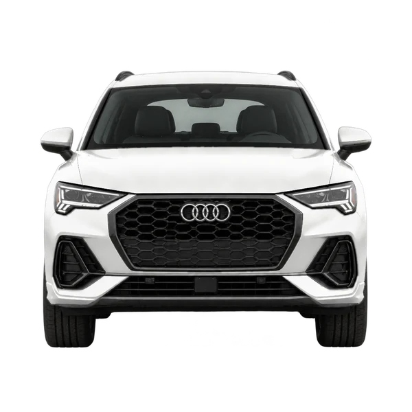 Audi Q3 2026 باللون أبيض، منظر أمامي