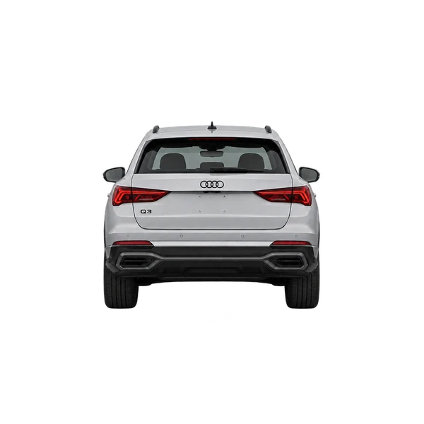 2027 Audi Q3 in Silber, Ansicht: Heck