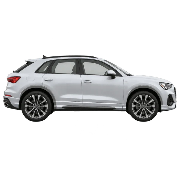 2027 Audi Q3 in Silber, Ansicht: Seite (nach rechts gewandt)