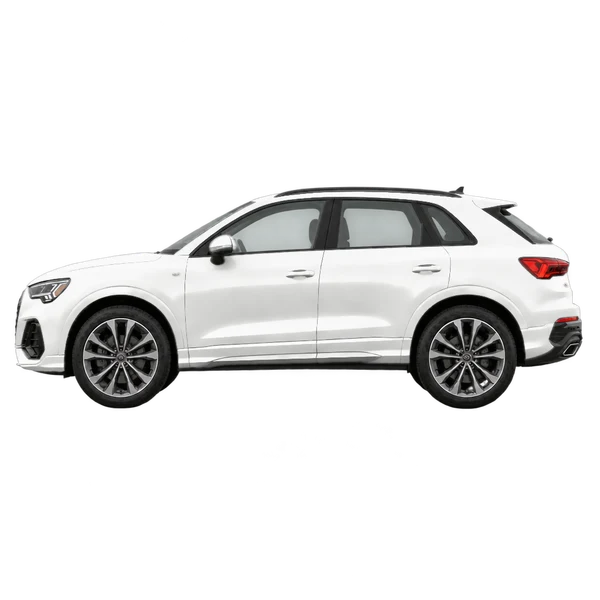 2027 Audi Q3 in weiß, Ansicht: Seite (nach links gerichtet)