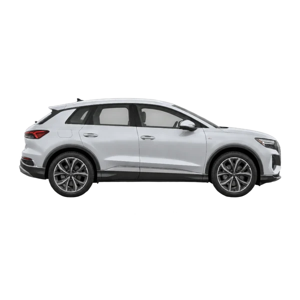 Audi Q4 35 E-Tron 2022 prata, vista lateral (voltada para a direita)