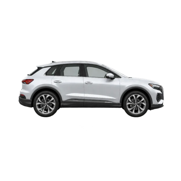Audi Q4 45 e-tron 2026 prata, vista lateral (voltada para a direita)