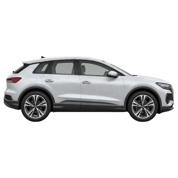 シルバーの2023 Audi Q4 e-tron（側面（右向き）ビュー）