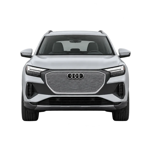 シルバーの2025 Audi Q4 e-tron（正面ビュー）