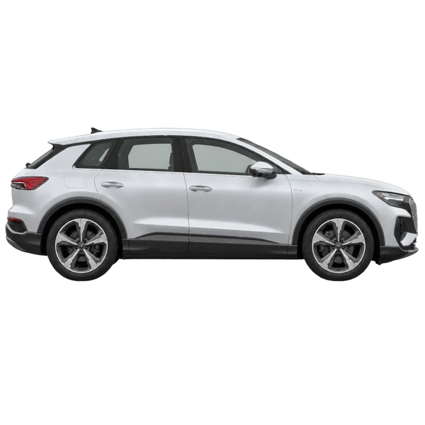 silver 2026 Audi Q4 e-tron side (facing right) view