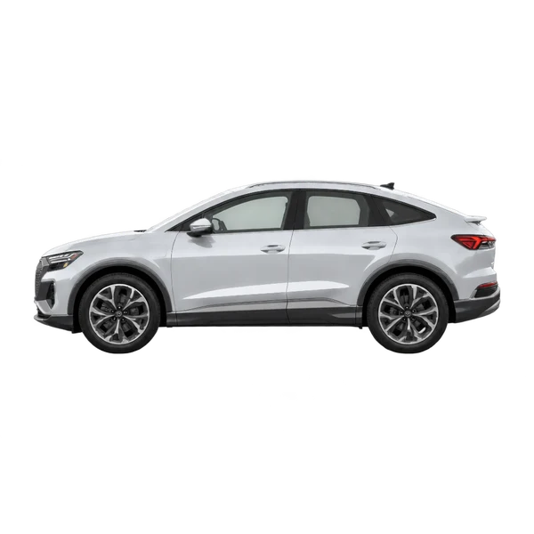 Audi Q4 Sportback E-Tron 2024 argent, vue côté (vers la gauche)