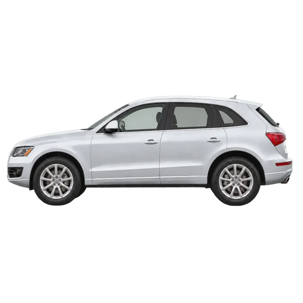 silver 2009 Audi Q5 side (facing left) view