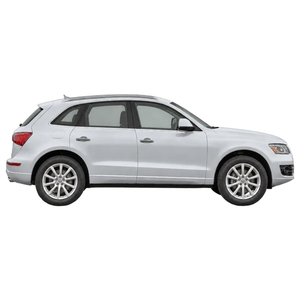 Audi Q5 2012 باللون فضي، منظر منظر جانبي (باتجاه اليمين)