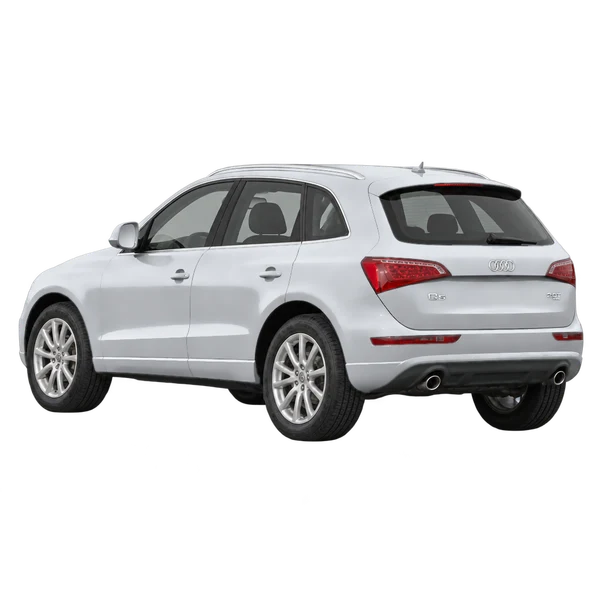 2017 Audi Q5 in Silber, Ansicht: Dreiviertelansicht von hinten (nach links gerichtet)