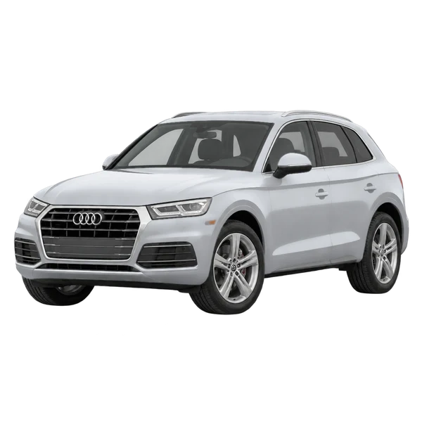 silver 2018 Audi Q5 front three-quarter (facing left) view