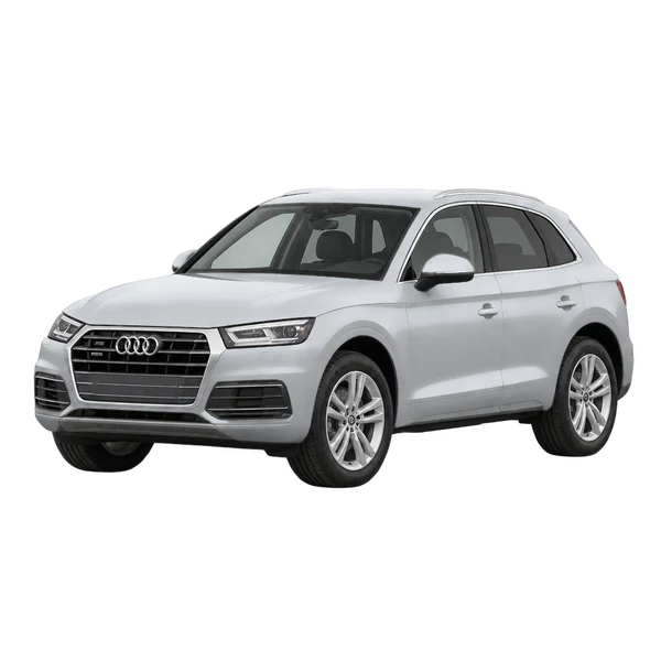 silver 2020 Audi Q5 front three-quarter (facing left) view