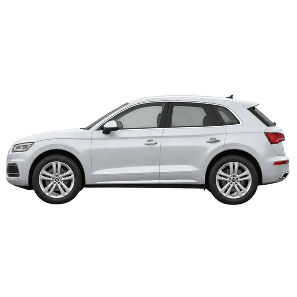 silver 2020 Audi Q5 side (facing left) view