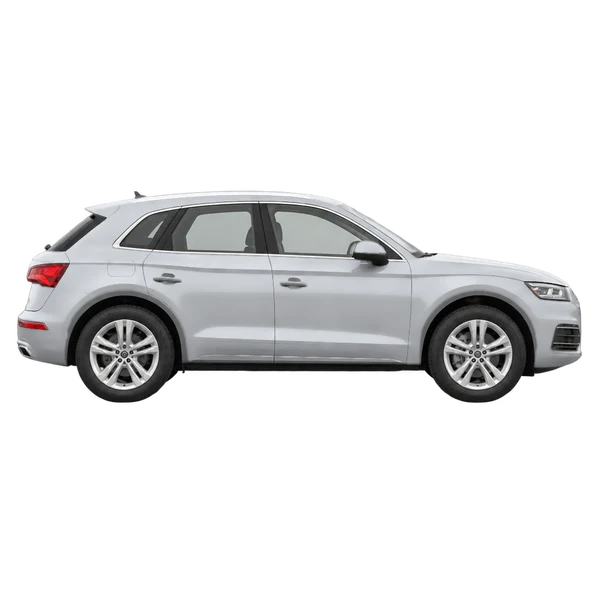 silver 2020 Audi Q5 side (facing right) view