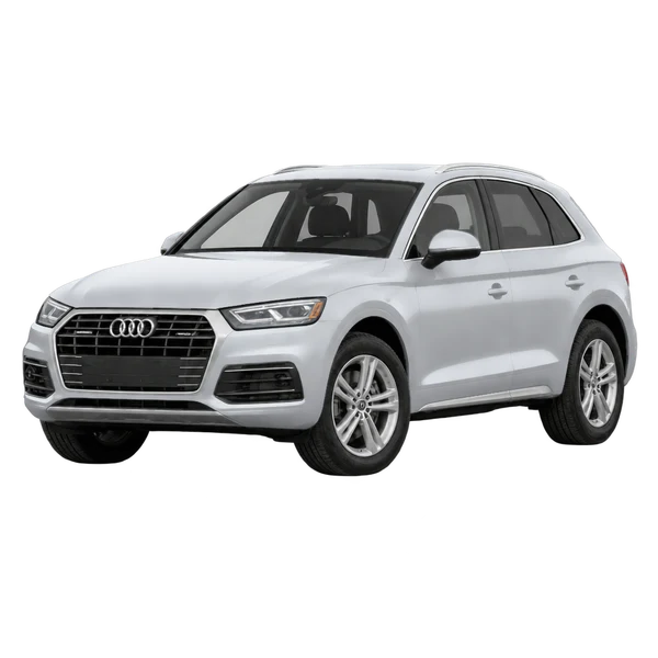 silver 2021 Audi Q5 front three-quarter (facing left) view