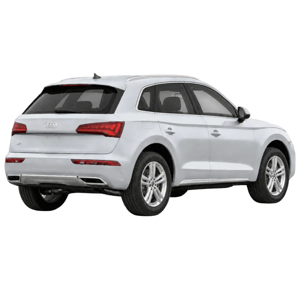 silver 2021 Audi Q5 rear three-quarter (facing right) view