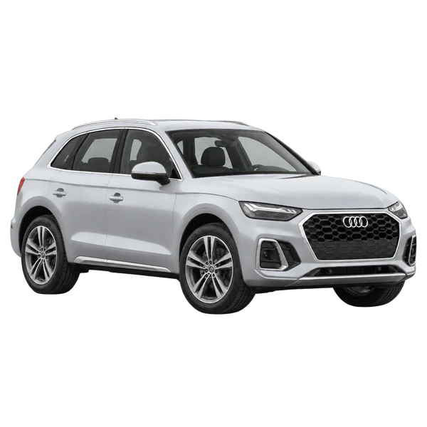 silver 2026 Audi Q5 front three-quarter (facing right) view