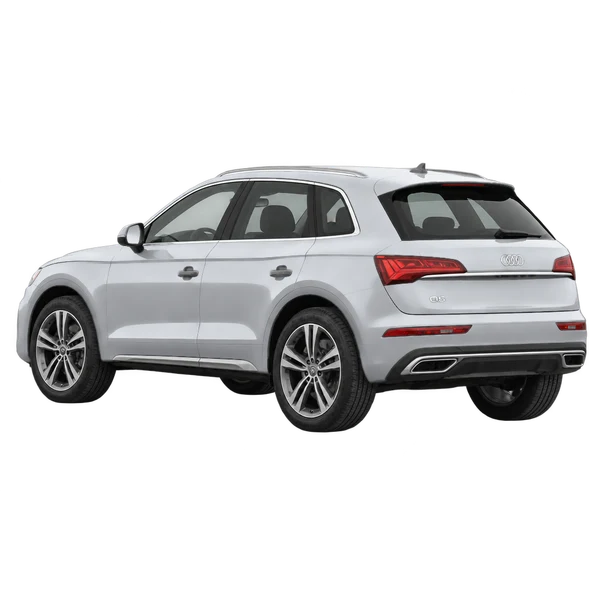 silver 2026 Audi Q5 rear three-quarter (facing left) view