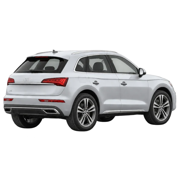 silver 2026 Audi Q5 rear three-quarter (facing right) view