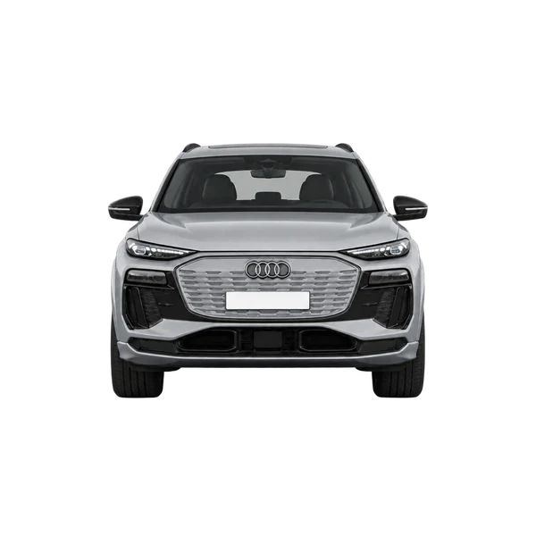 Audi Q6 E-Tron 2024 prata, vista frente