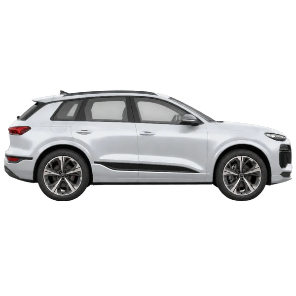 Audi Q6 E-Tron 2024 prata, vista lateral (voltada para a direita)