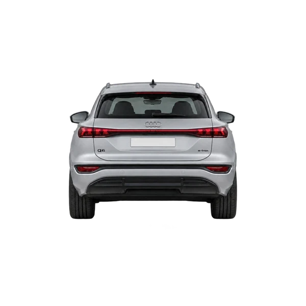 Audi Q6 E-Tron 2025 prata, vista traseira