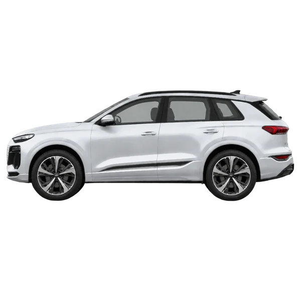 Audi Q6 2025 prata, vista lateral (voltada para a esquerda)